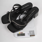 Damen elegante Riemensandalen mit funkelnden Strassdetails R&B