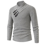 Herren Strickpullover mit elegantem Schalkragen und Zopfmuster R&B