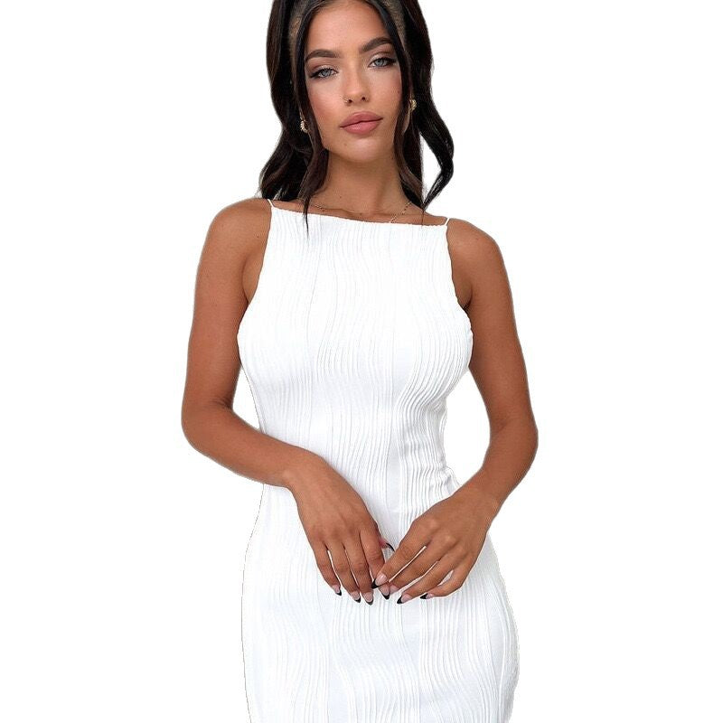 Damen Figurbetontes Maxikleid mit elegantem Reliefmuster R&B
