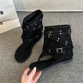 Damen Fashionable Zehentrenner-Stiefel mit Verzierungen und flexiblem Riemendesign R&B