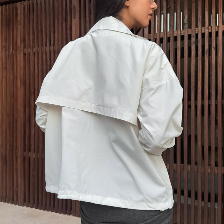 Damen Sportliche Übergangsjacke mit hohem Kragen und weitem Schnitt R&B