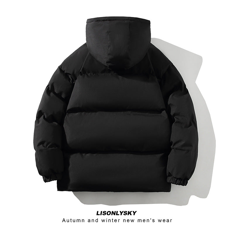 Herren gesteppte Winterjacke mit hohem Kragen und seitlichen Taschen