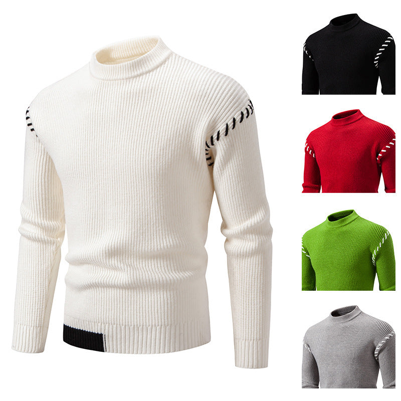 Herren modischer Strickpullover mit einzigartigem Design und hohem Kragen R&B