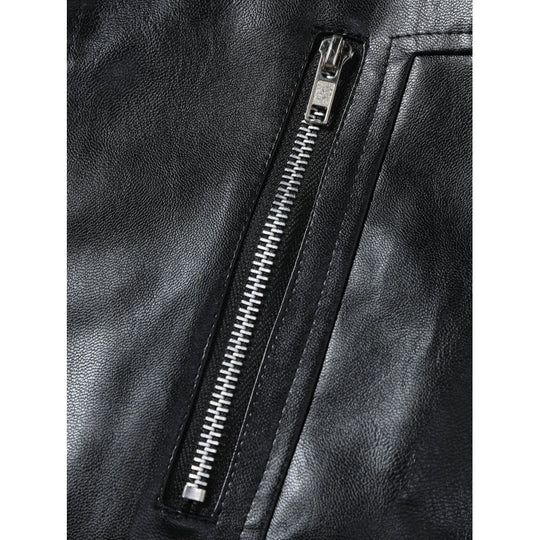 Herren Kunstlederjacke mit Stehkragen