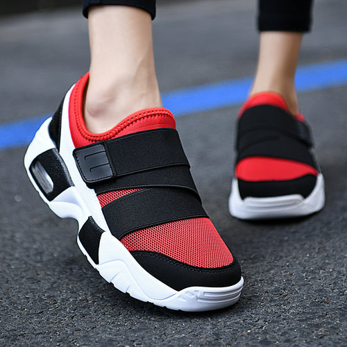 Damen Komfortable Sneakers mit elastischem Klettverschluss und atmungsaktiver Mesh-Oberfläche R&B
