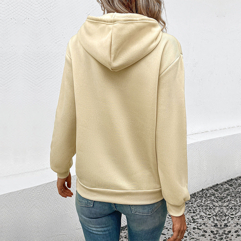 Damen Kapuzenpullover mit Herz- und EKG-Motiv