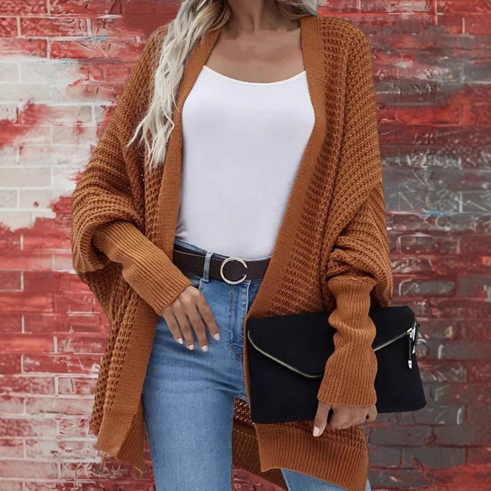 Damen Grobstrick Cardigan im lässigen Design mit weitem Schnitt und feiner Struktur R&B
