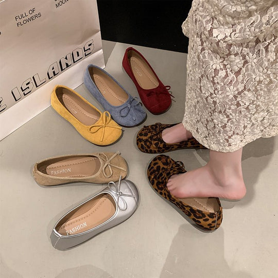 Damen klassische Ballerinas mit dekorativem Schleifenakzent R&B