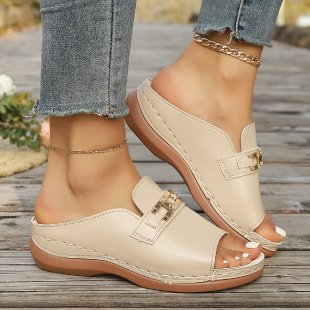 Damen Komfortable Clogs mit dekorativen Schnallen R&B