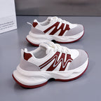 Damen modische Chunky Sneakers mit atmungsaktiver Oberfläche und stabiler Profilsohle R&B