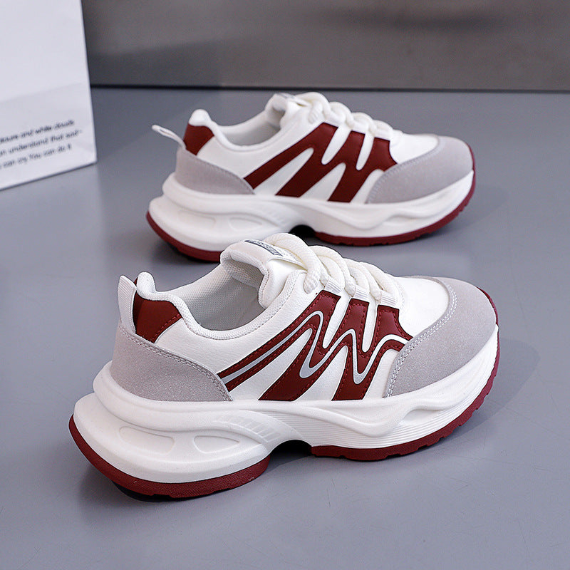 Damen modische Chunky Sneakers mit atmungsaktiver Oberfläche und stabiler Profilsohle R&B