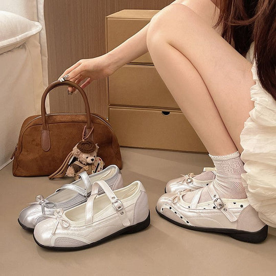 Damen Komfortable Ballerinas mit dekorativem Riemchen R&B