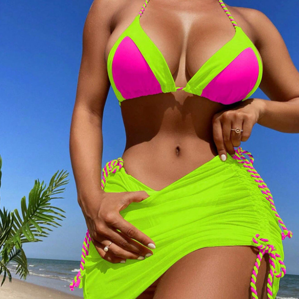 Damen Triangel-Bikini mit verspieltem Wickelrock R&B