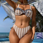 Damen Hochtaillierter Bikini mit strukturiertem Oberteil