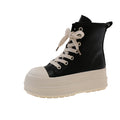 Damen hohe Sneakers mit Plateau-Sohle und elegantem Schnürsystem R&B