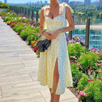 Damen Maxikleid mit schulterfreiem Design und seitlichem Schlitz R&B