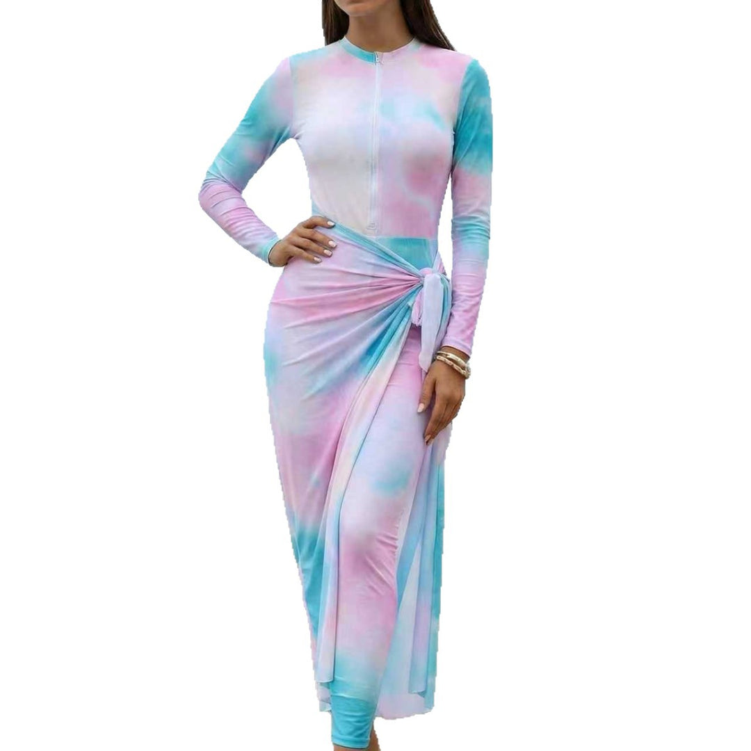Damen Eleganter Surfanzug mit Reißverschluss und Wickeldetail R&B