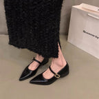 Damen elegante Ballerinas mit modischem Riemchen und komfortablem Fußbett EB