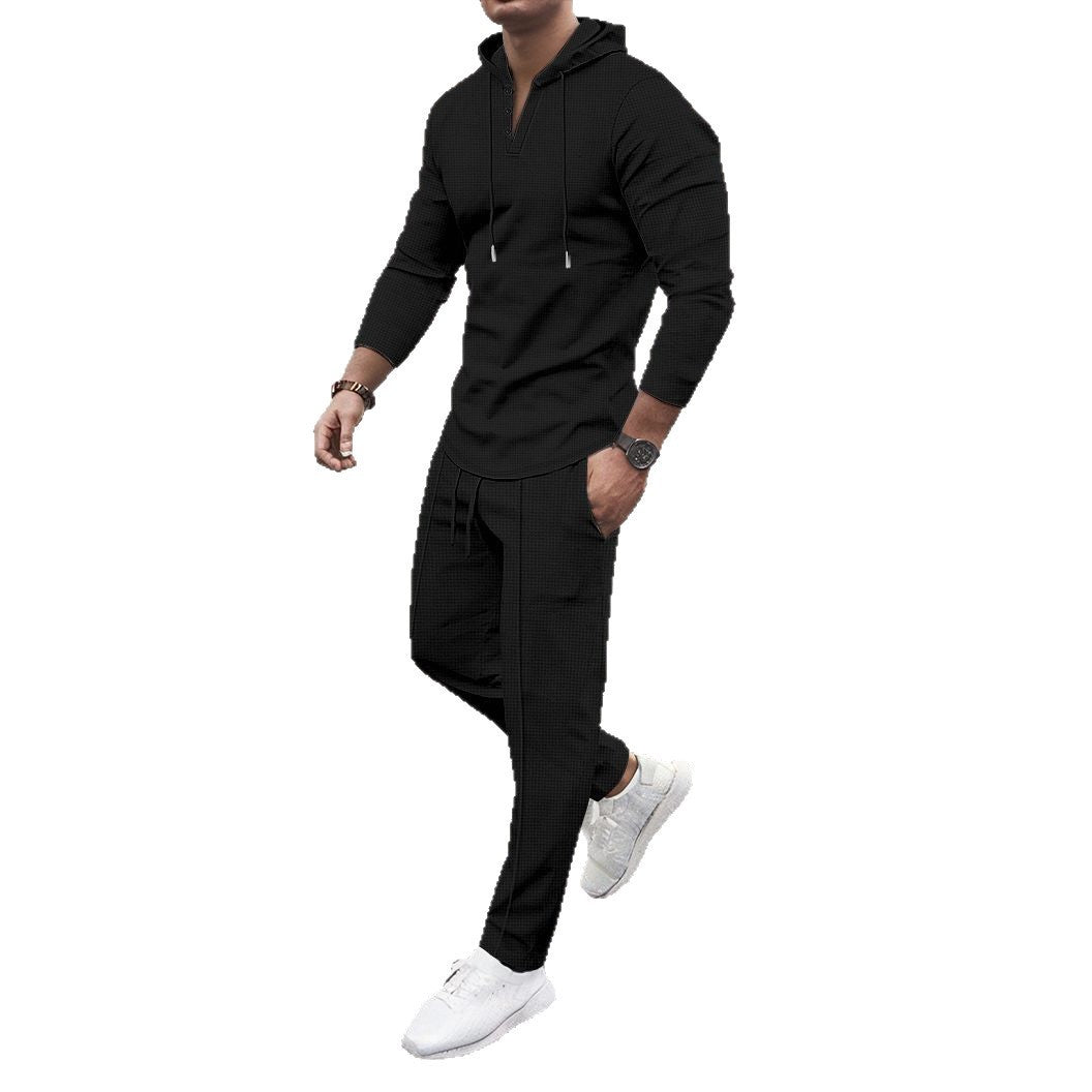 Herren sportliches Hoodie und Jogginghose Set mit atmungsaktiver Struktur R&B