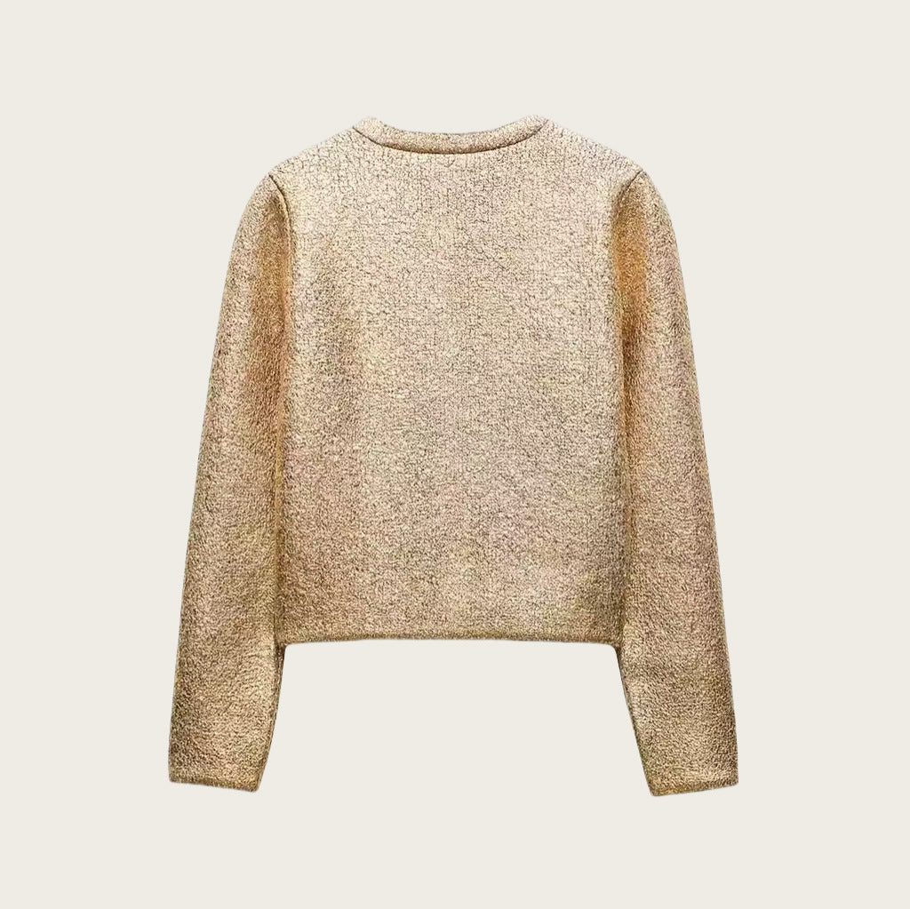 Damen Elegante Strickjacke mit luxuriösem Glitzer und praktischen Taschen R&B