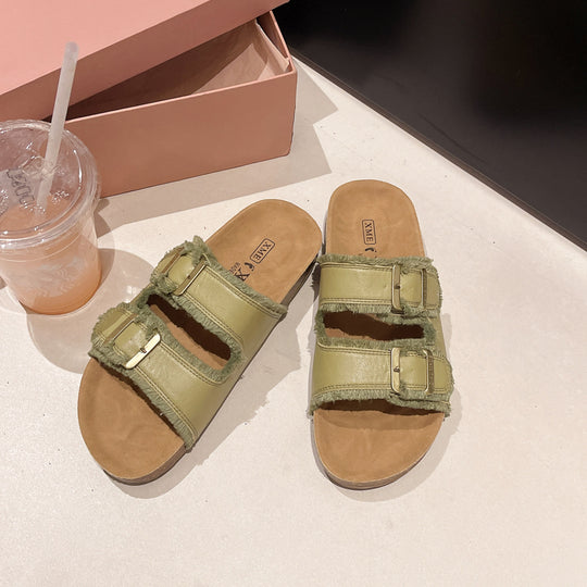 Damen Komfortable und stilvolle Clogs mit doppeltem Riemen und Verstellbarem Schnallenverschluss R&B