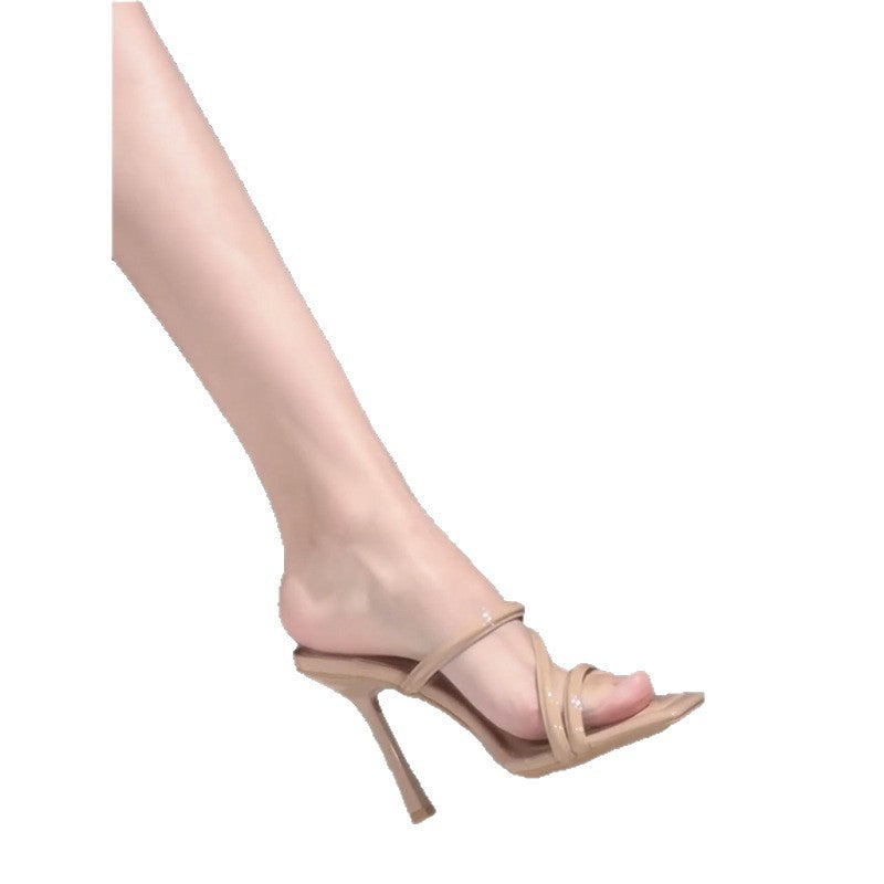 Damen Elegante High Heel Sandalen mit schmalen Riemchen R&B