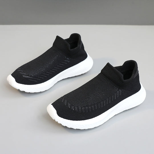 Damen atmungsaktive Slip-On Sneakers mit flexiblem Strick-Obermaterial R&B
