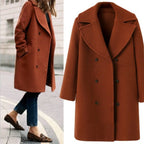 Damen Eleganter Doppelt-knopf Mantel mit modernem Revers R&B