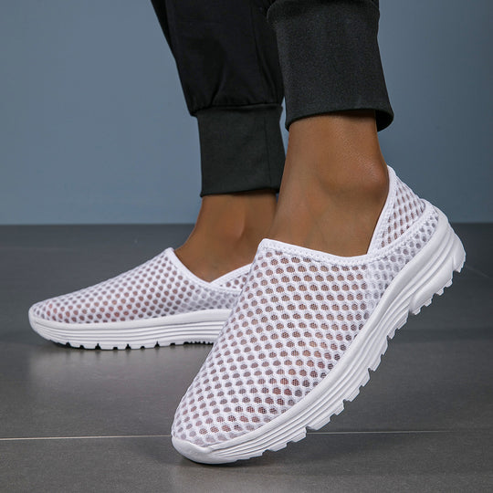 Damen nan luftige Schlupfsneaker mit Honigwaben-Strickoberteil und gedämpfter Komfortsohle R&B