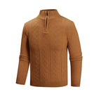 Herren modischer Strickpullover mit hohem Kragen und strukturiertem Design