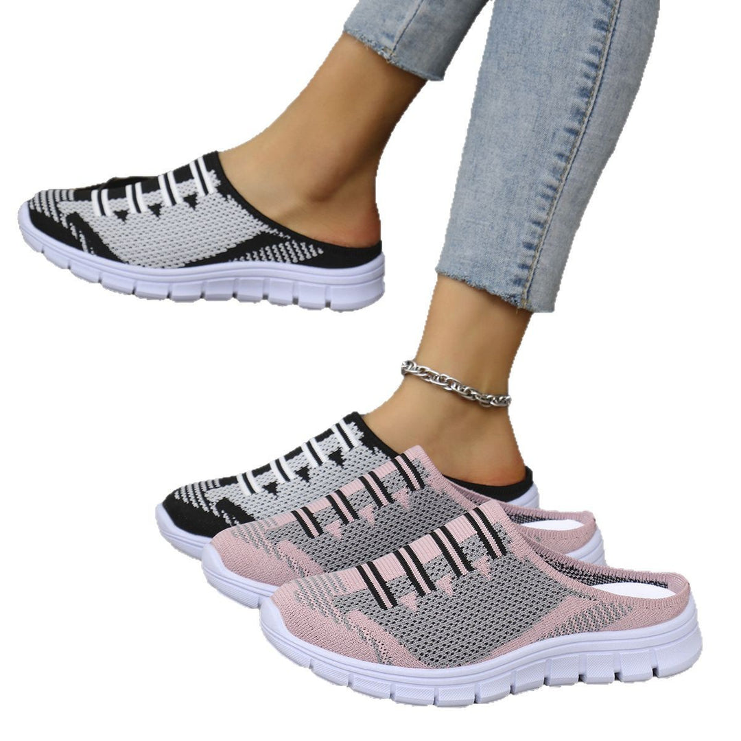 Damen luftige Sneaker-Pantoletten mit rutschfester Sohle R&B