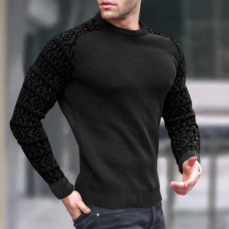 Herren Strickpullover mit grafischem Muster und strukturiertem Design R&B