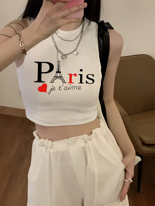 Damen Crop-Top mit kreativem Spruch und lässigem Schnitt R&B