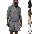 Herren Sportiv gestepptes Hoodie- und Shorts-Set