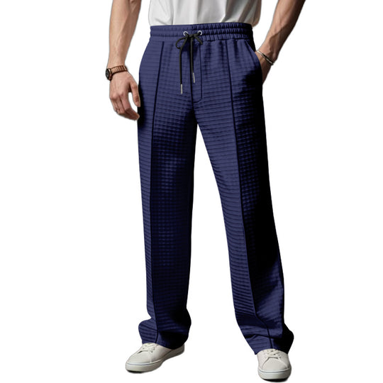 Herren Freizeit- und Sporthose mit dezentem Rautenmuster und elastischem Bund R&B