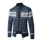 Herren Strickjacke mit hohem Kragen und modernem Zipper R&B
