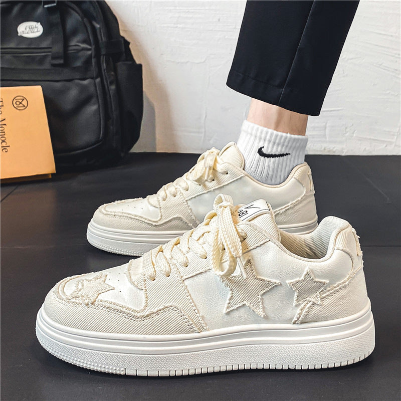 Damen modische Sneakers mit gesticktem Sternendesign und lässigem Look R&B