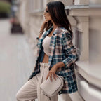 Damen Karierter Blazer mit moden Details und tailliertem Schnitt R&B