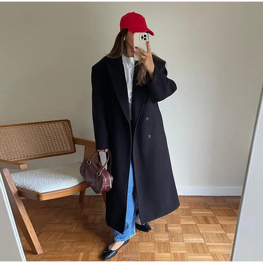 Herren Lange Elegante Doppelreiher R&B