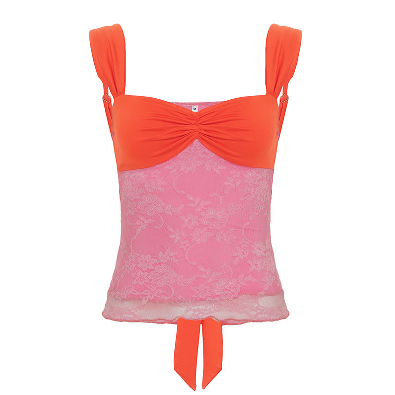 Damen Komfortables Oberweite Tanktop mit eleganter Spitze R&B