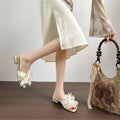 Damen elegante Sandalen mit floralen Applikationen R&B