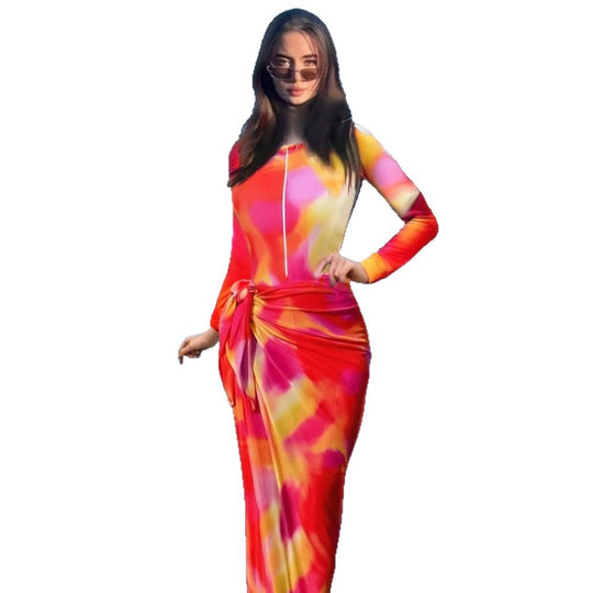 Damen Modischer UV-Schutz-Schwimmanzug mit Wickeldetail R&B