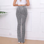 Damen hochtaillierte Streifenhose mit weichem Material und bequemem Schnitt R&B