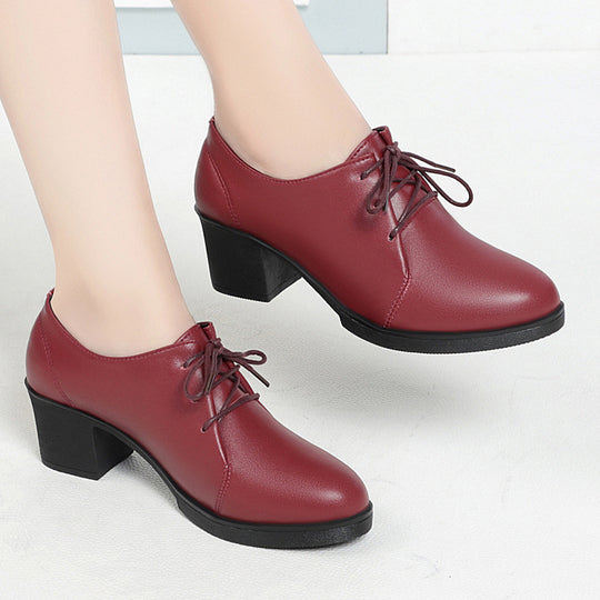 Damen Elegante Schnürschuhe mit bequemen Blockabsatz und modischem Obermaterial R&B