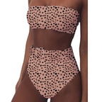 Damen Hoch tailliertes Bikini-Set mit bandeau Oberteil