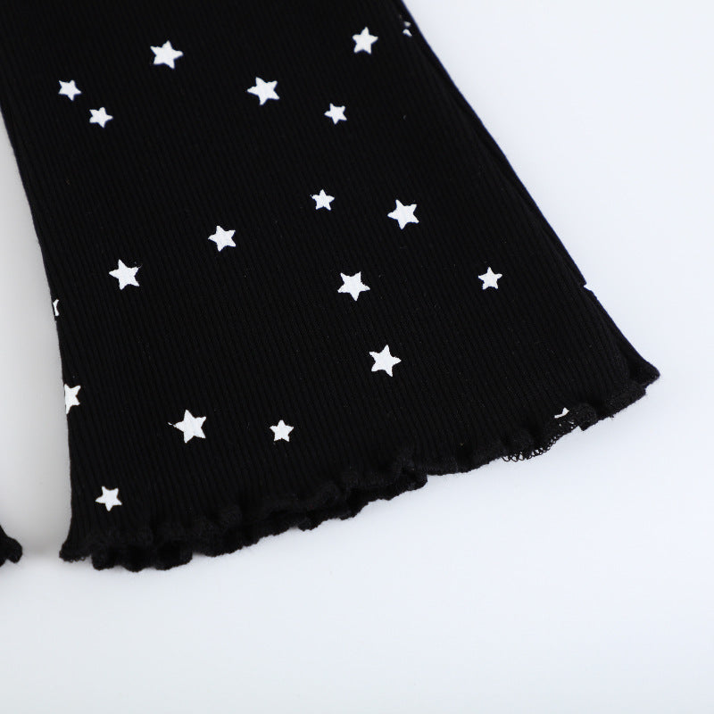 Mädchen Flared Leggings mit funkelndem Sternenmotiv R&B