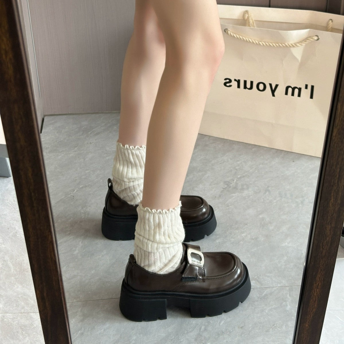 Damen Chunky Schnürschuhe mit modischer Schnallen-Applikation R&B