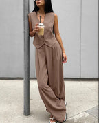 Damen lässiger Jumpsuit mit elegantem Blazer