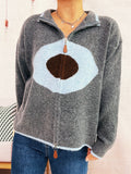 Damen kuscheliger Pullover mit auffälligem Design R&B