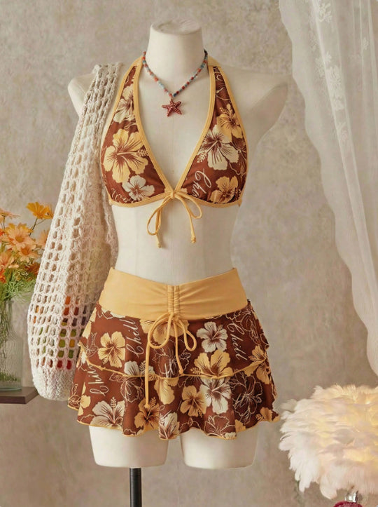 Damen Bikini-Set mit Rock R&B
